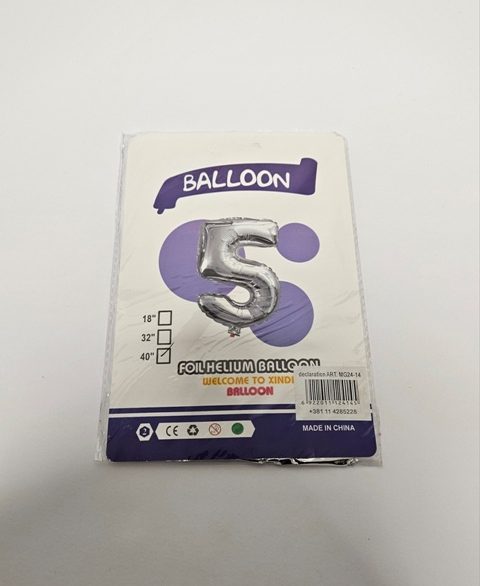 Broj 5 srebrni 40''