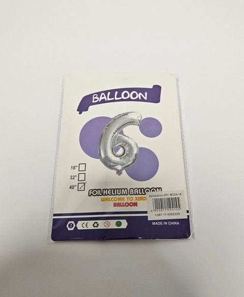 Broj 6 srebrni 40''