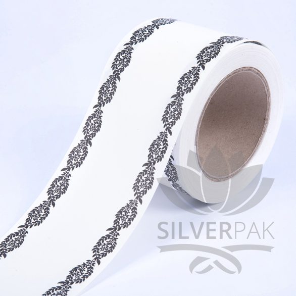 Traka sa bordurom 8cm belo-crna
