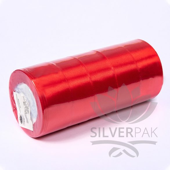 Saten traka 2,5cm crvena