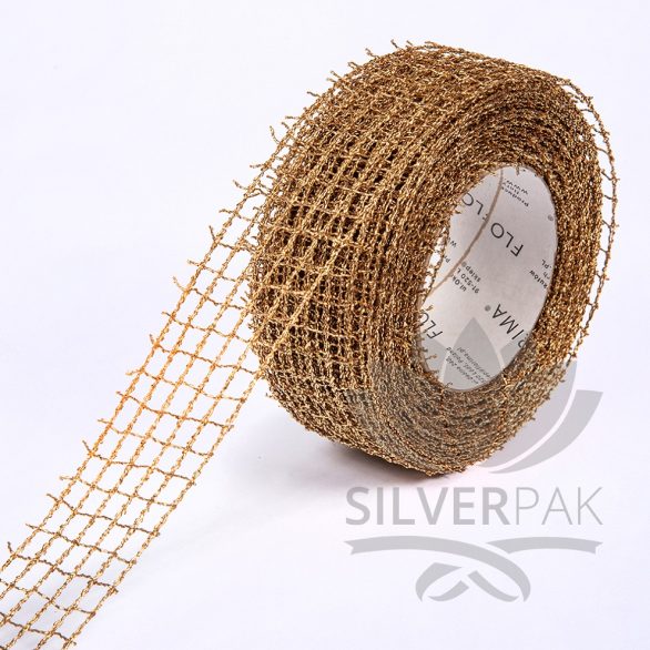 Traka mreza 5cm zlatna