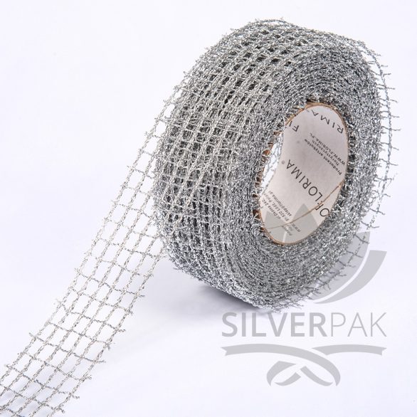 Traka mreza 5cm srebrna