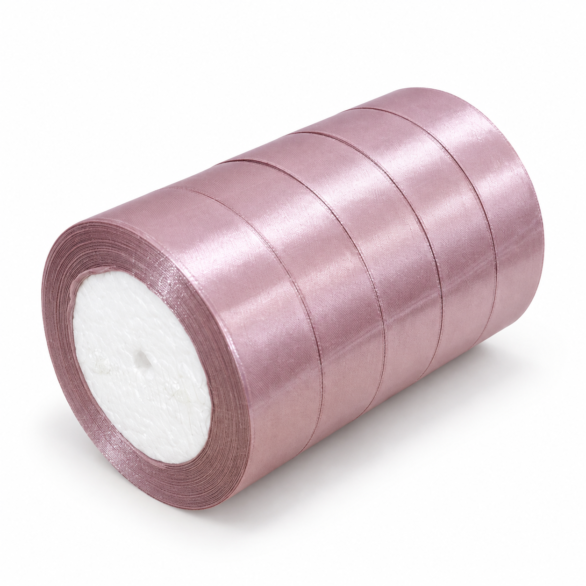 Saten traka 2,5cm prljavo roze