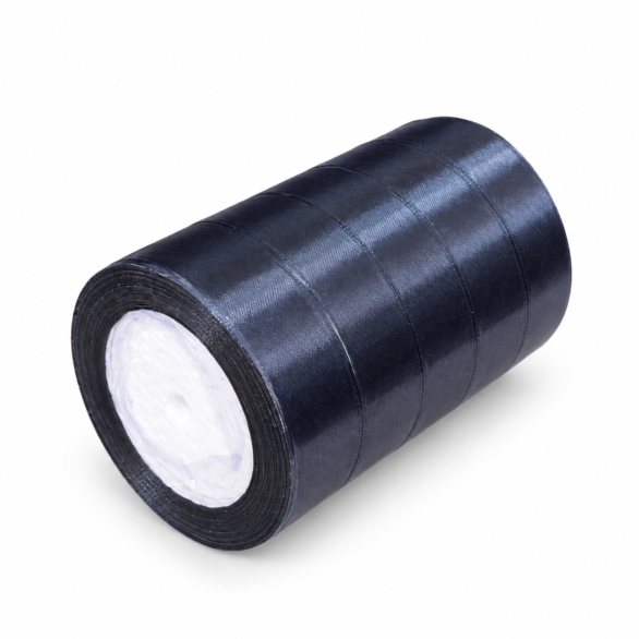 Saten traka 2,5cm crna